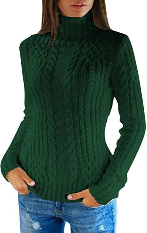 TURTLENECK TWIST FASHION SLIM PULLOVER SWEATER