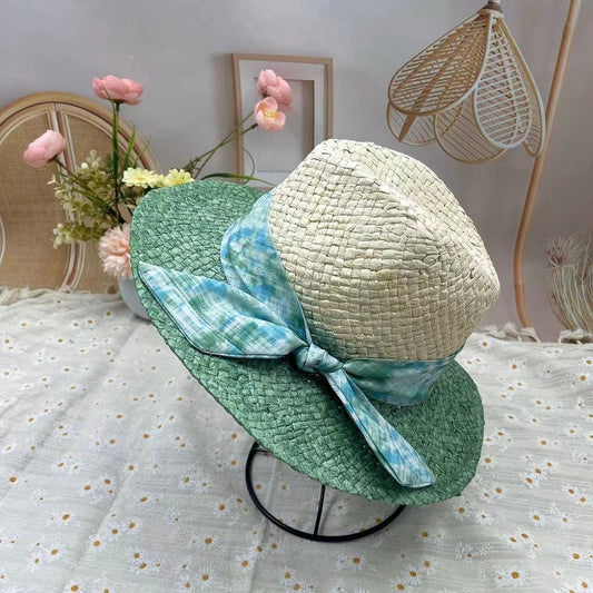 Summer fresh sunshade bow straw hat for women_CWAH3491