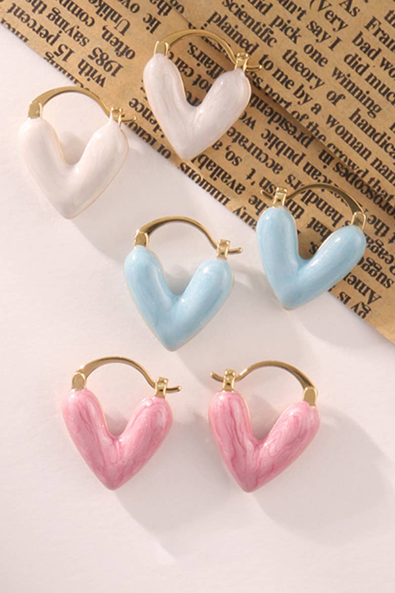HEART DECOR HOOP EARRINGS