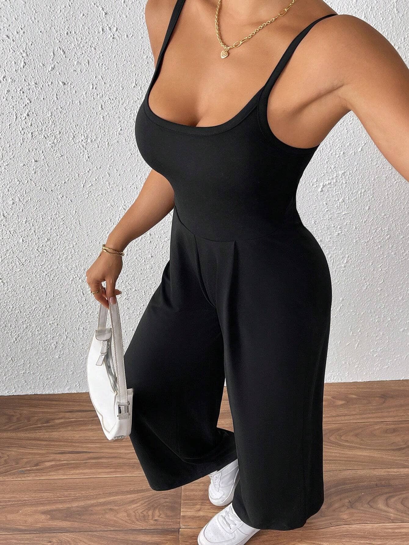 Simple elegant jumpsuit sexy halter jumpsuit