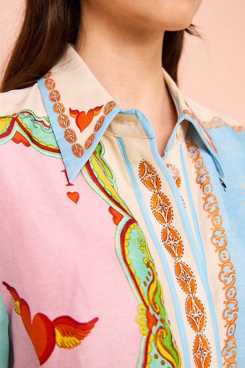 CWDSD8074_ELEGANT FLORAL BELTED COLLAR SHORT SLEEVE DRESS