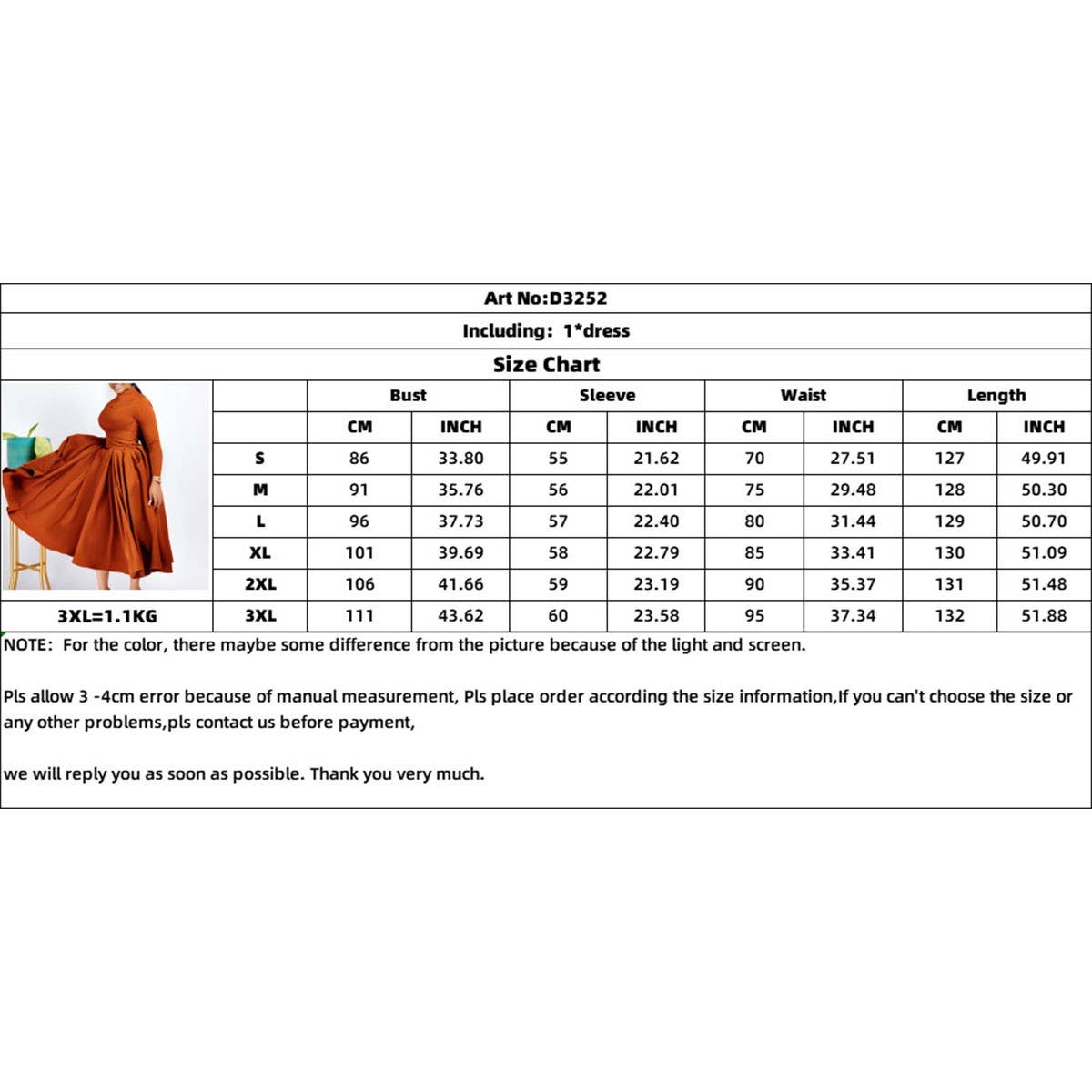 FASHIONABLE PLEATED PLUS SIZE SWING SKIRT DRESS