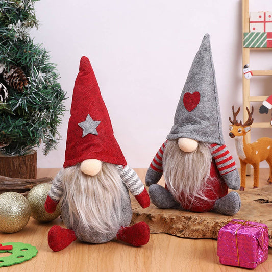 CHRISTMAS FACELESS OLD MAN ELF FIGURINE DECORATION