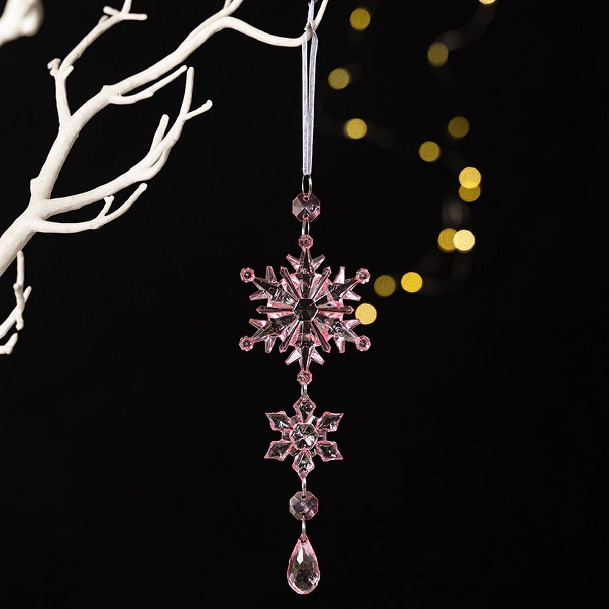 CWMM10181_CLEAR SNOWFLAKE AND COLORFUL ICICLE ORNAMENTS