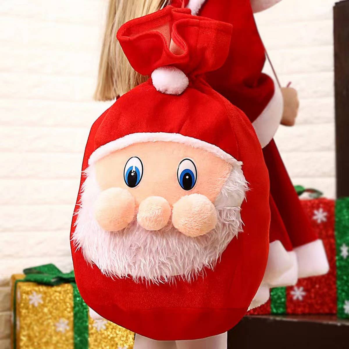 CWMM9696_SANTA CLAUS SMILEY FACE ORNAMENT BACKPACK BAG