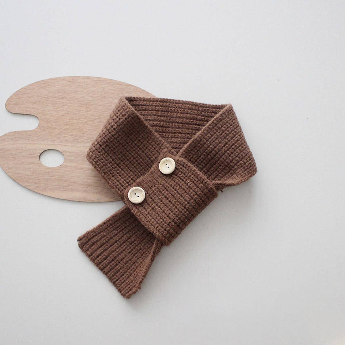 Cute Button Knit Scarf ? Cozy Neck Warmer for Kids