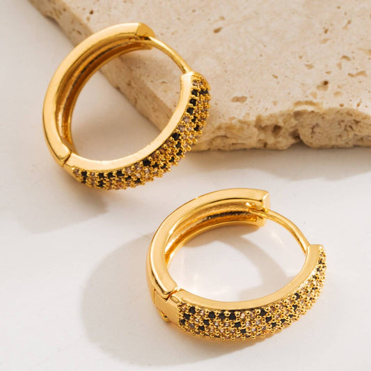 Gold-Plated Square U-Shaped Stud Earrings