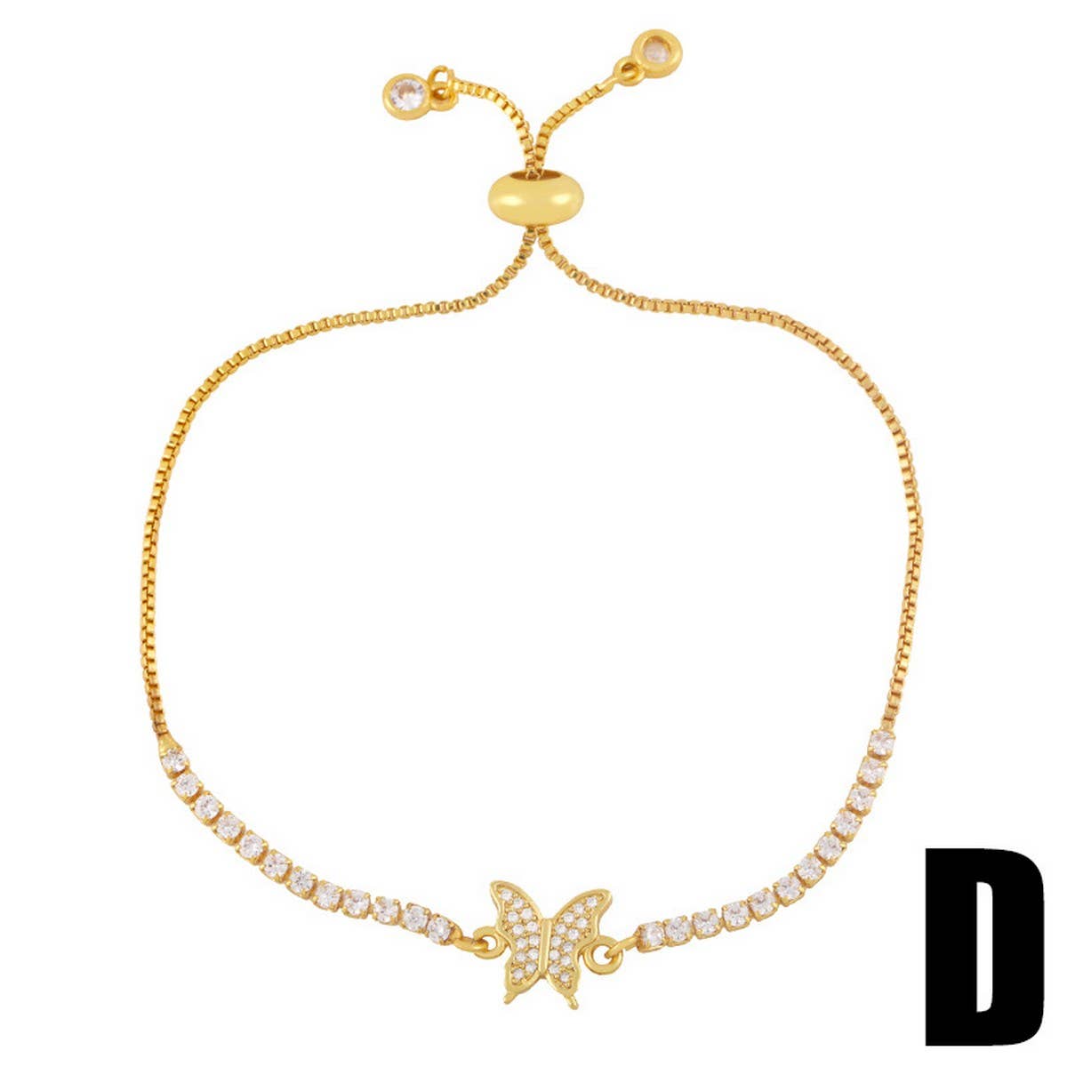 DEVIL'S EYE BUTTERFLY PLATED 18K GOLD BRACELET