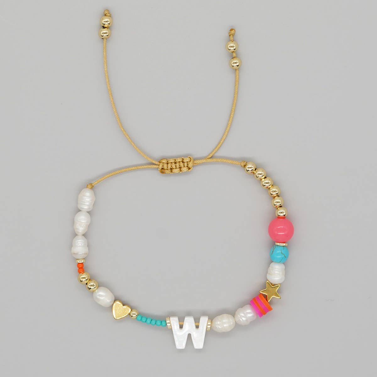 FASHION HAND-WOVEN LETTER PEARL BRACELET_CWMM3812