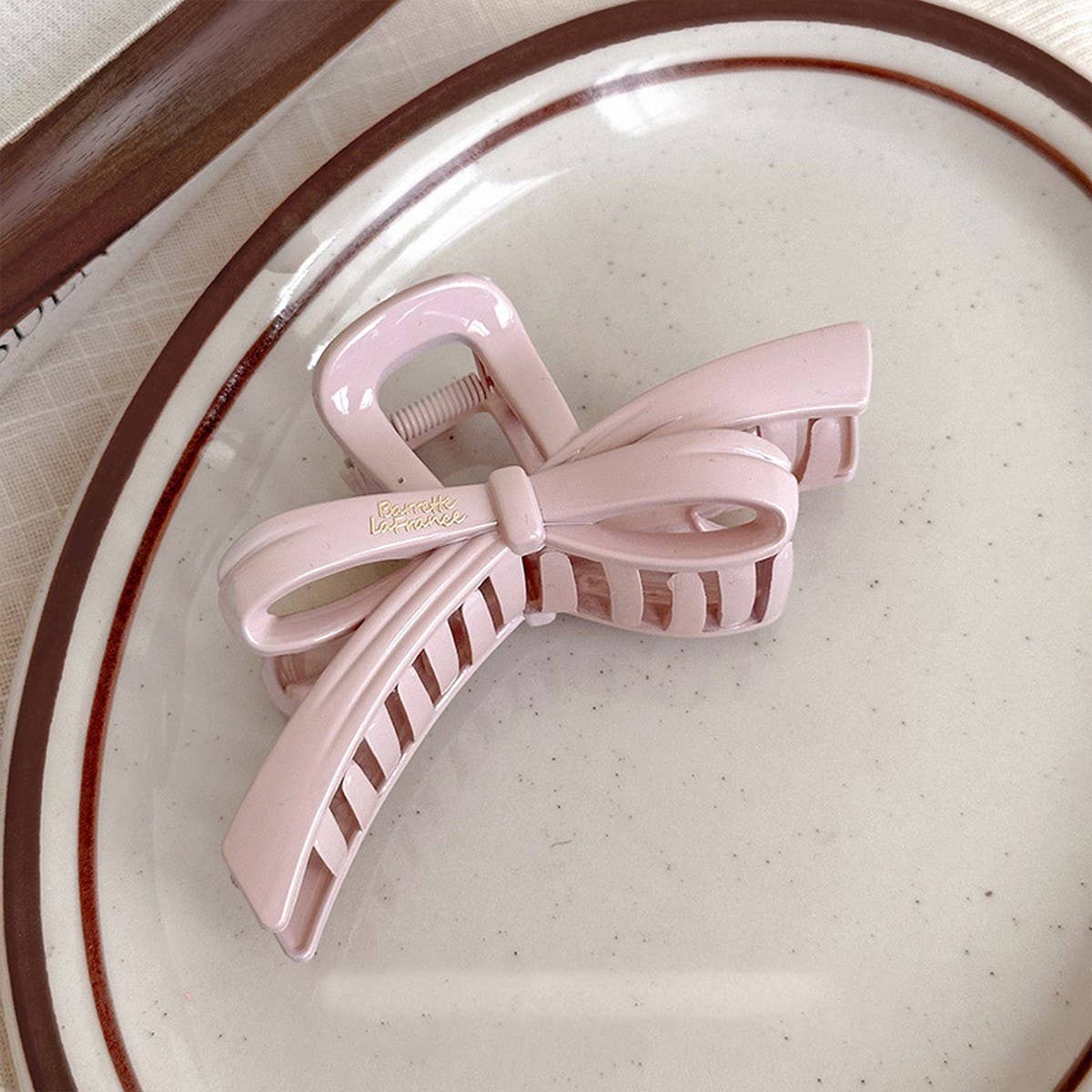 Large Bow Hair Claw - Elegant Ribbon Shark Clip