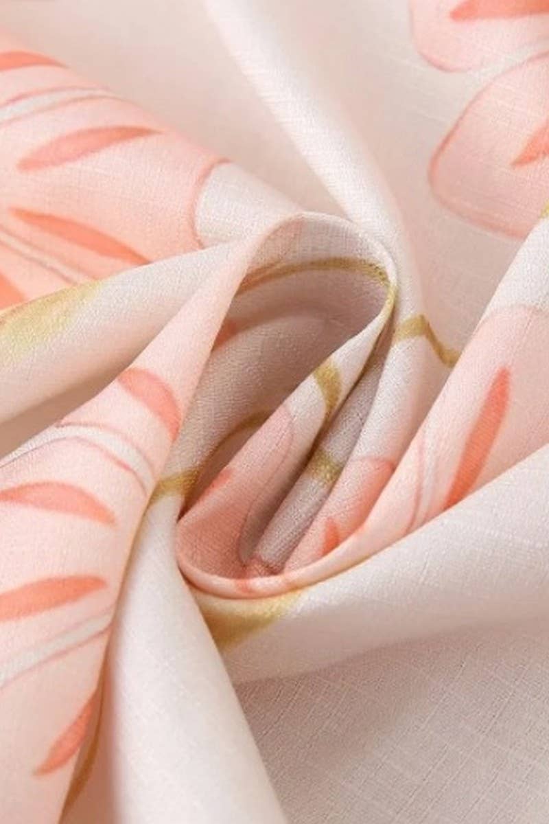 CWDSD6614_PINK ROUND NECK FLORAL SLEEVELESS DRESS