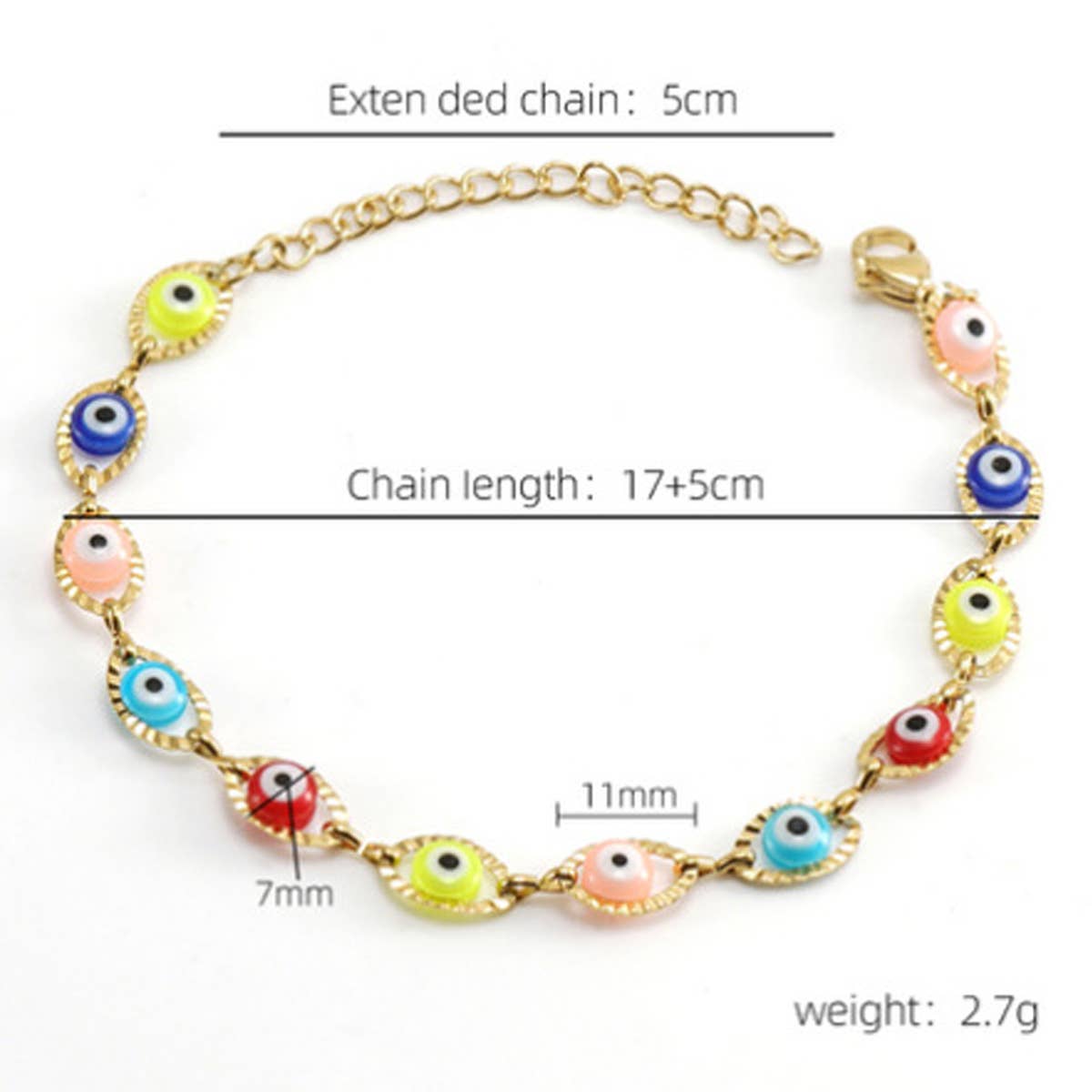 TURKISH DEVIL'S EYE 18K STAINLESS STEEL BRACELET