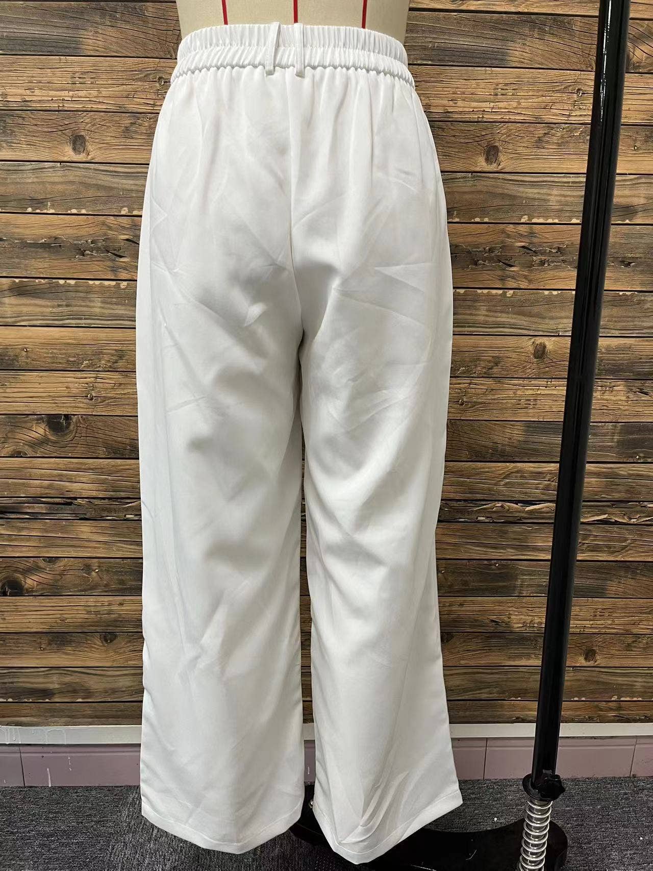 HIGH-WAISTED WIDE-LEG STRAIGHT LEG SLACKS