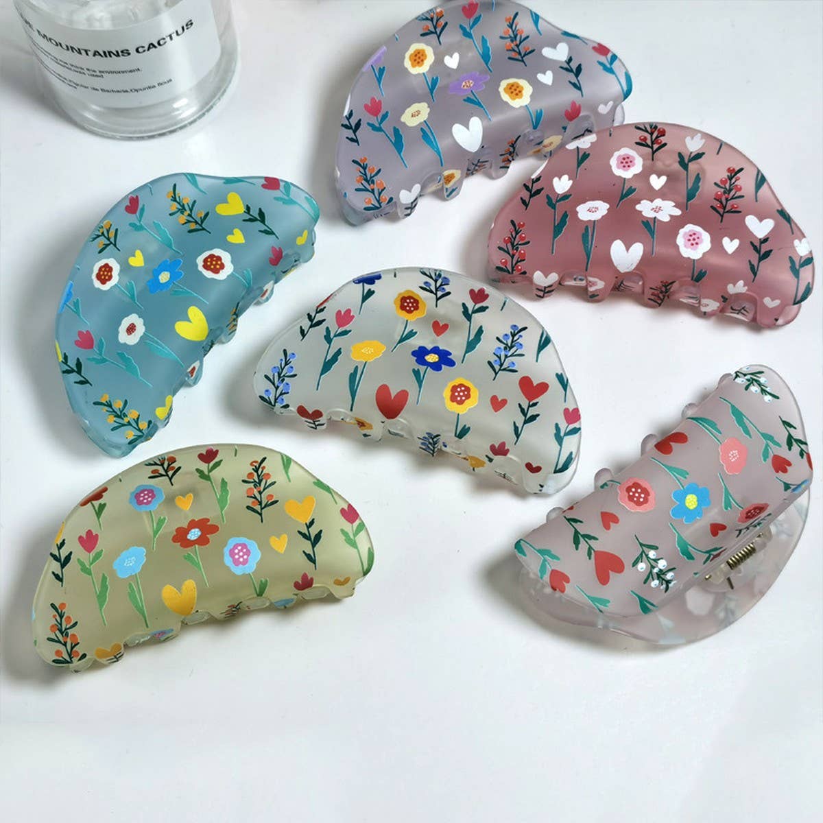 CWAHA1316_FROSTED FLOWER SERIES HAIR CLAW CLIP