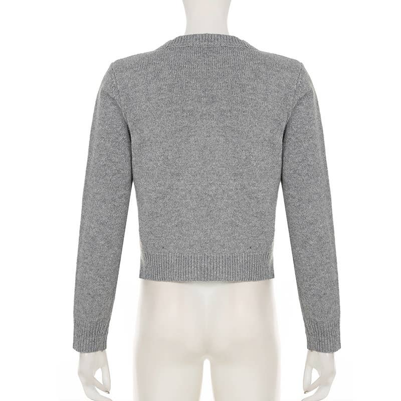 Girly Style Twist Solid Color Sweater