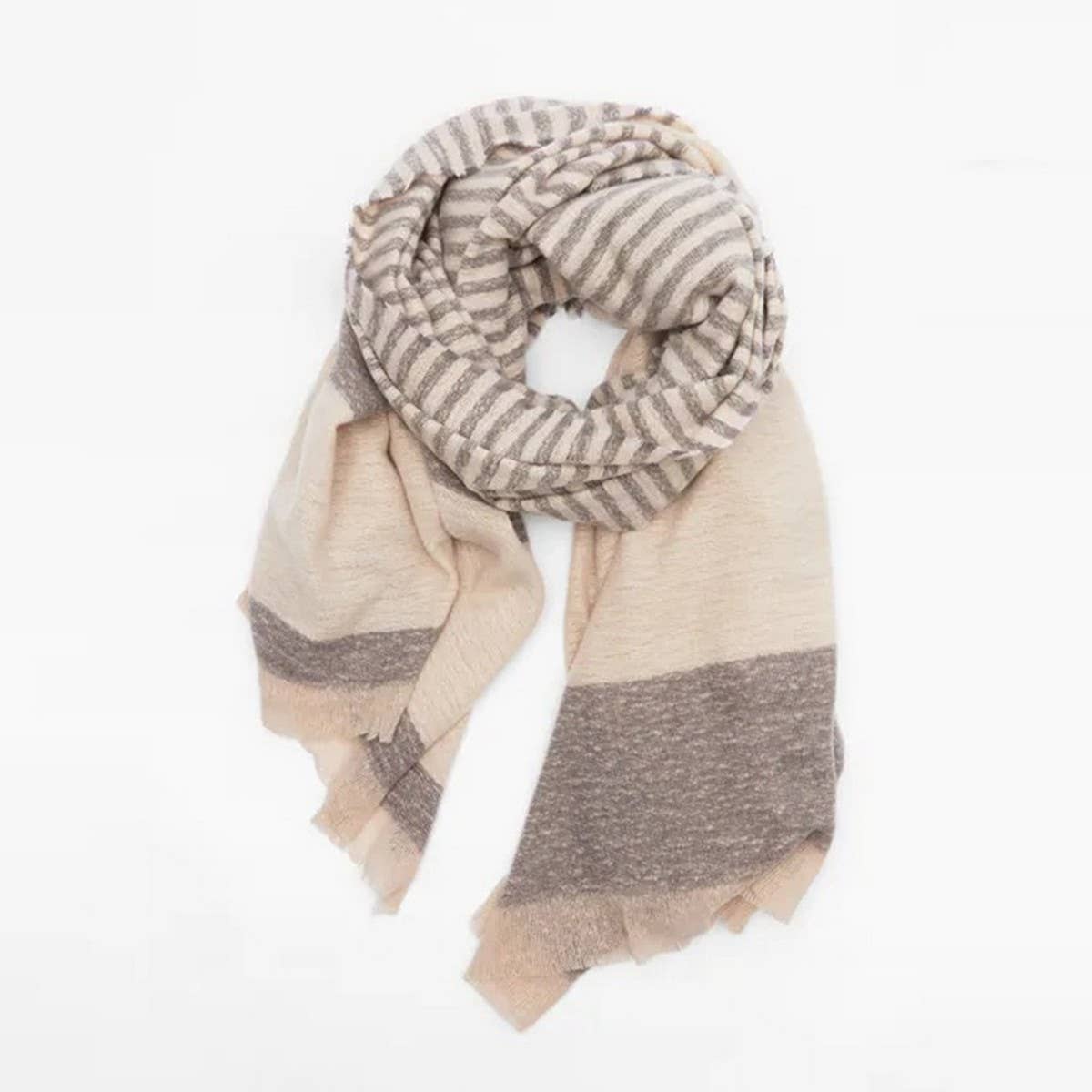 Striped Layered Scarf Wrap ??Soft Oversized Shawl_CWASC2335