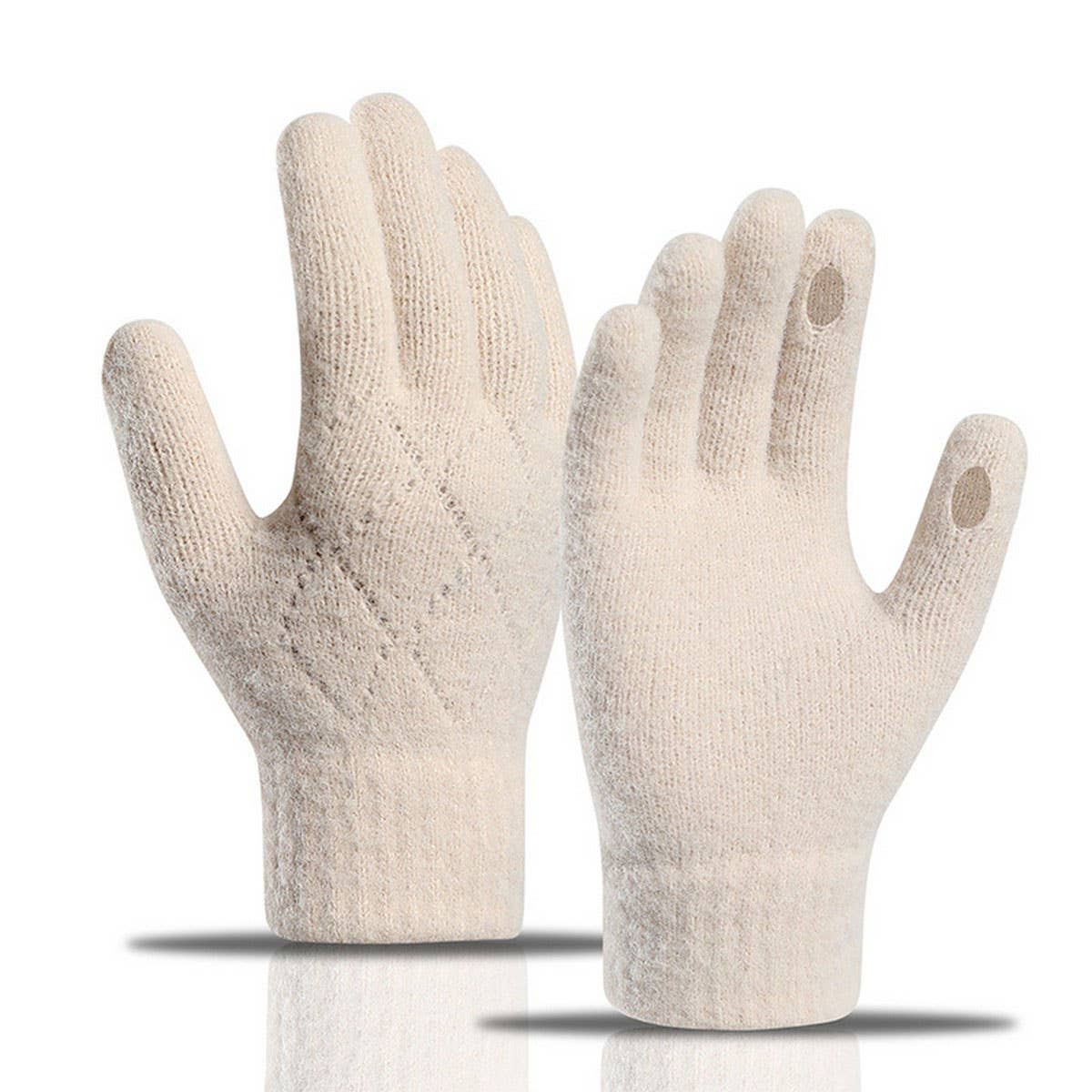 CWAG00579_WOMEN WINTER KNIT TOUCHSCREEN WARM GLOVES