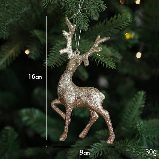 Glitter Reindeer House Christmas Tree Ornament