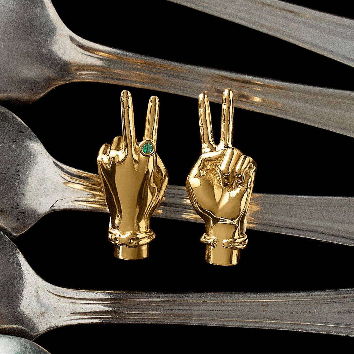 Trendy Chain Link Gold Silver Hoop Earrings