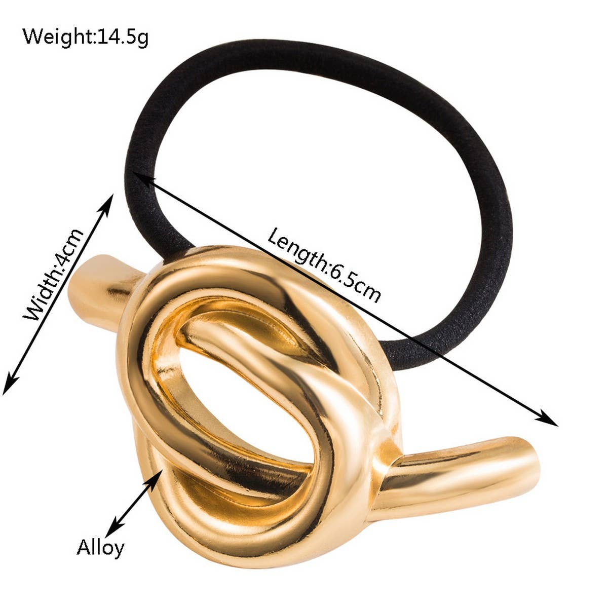 Minimalist Metal Shiny Geometric Knot Hair Tie