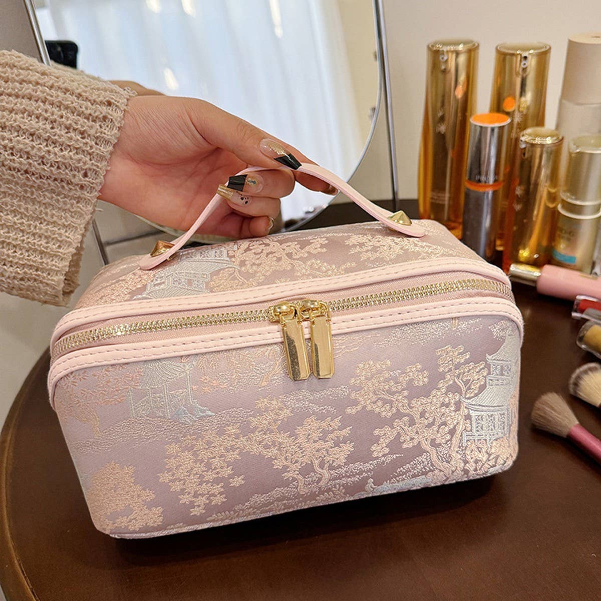 NEW RETRO FASHION LARGE CAPACITY COSMETIC BAG_CWAB4381