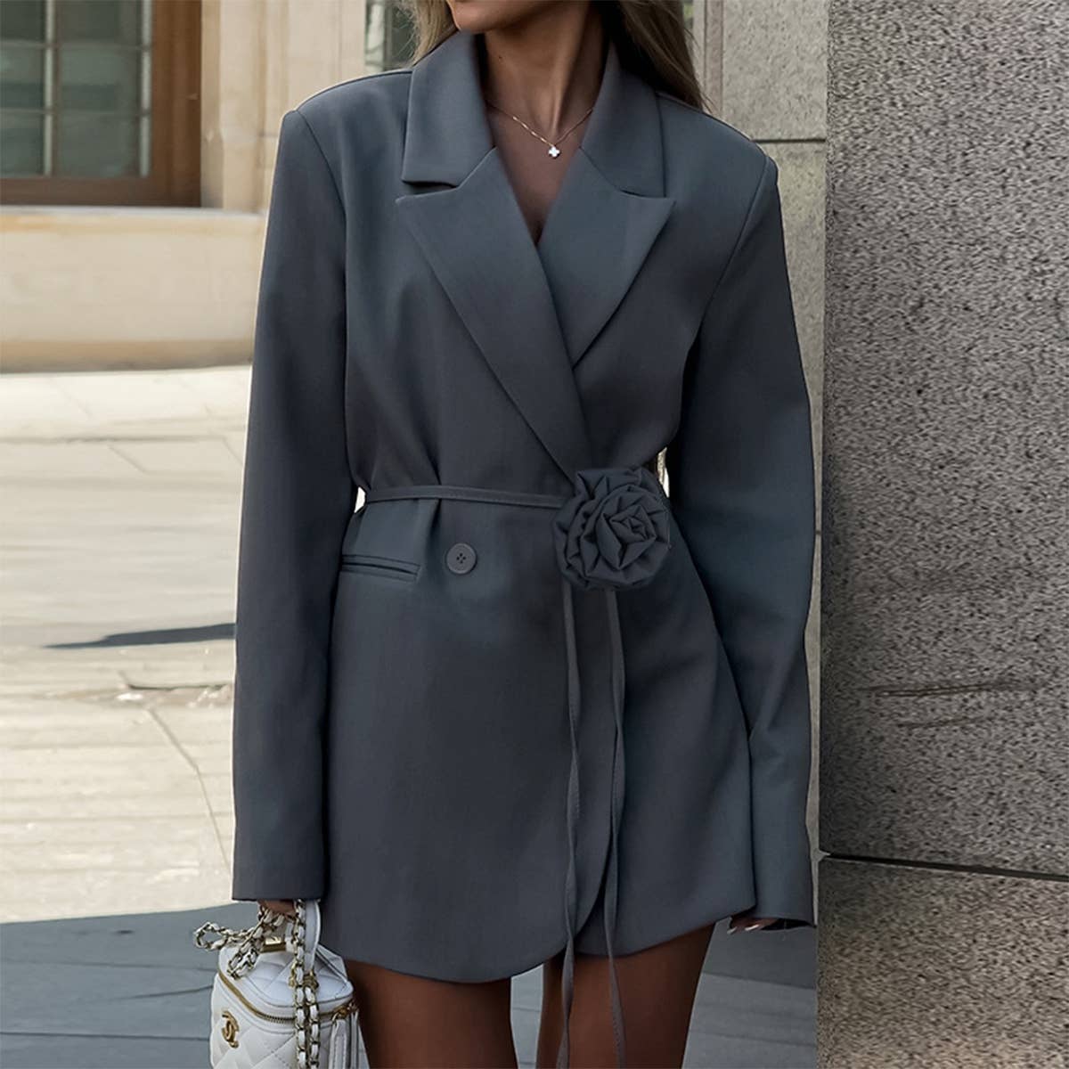 Temperament slim three-dimensional flower suit jacket