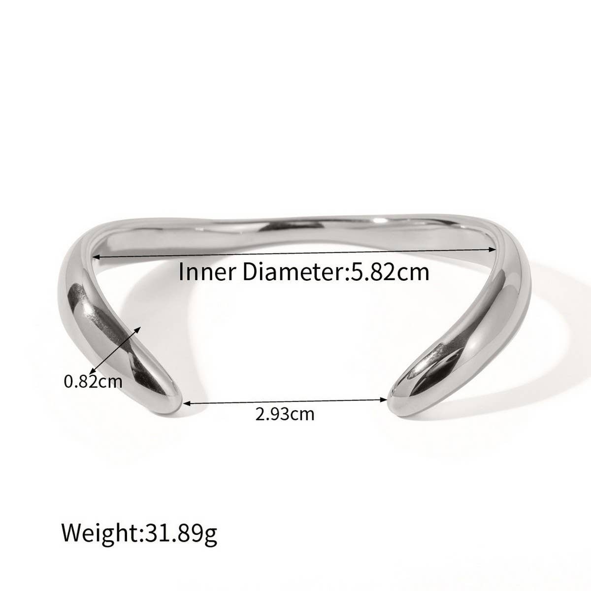 18K Gold Irregular Wave Cuff in Titanium Steel_CWAJE4654