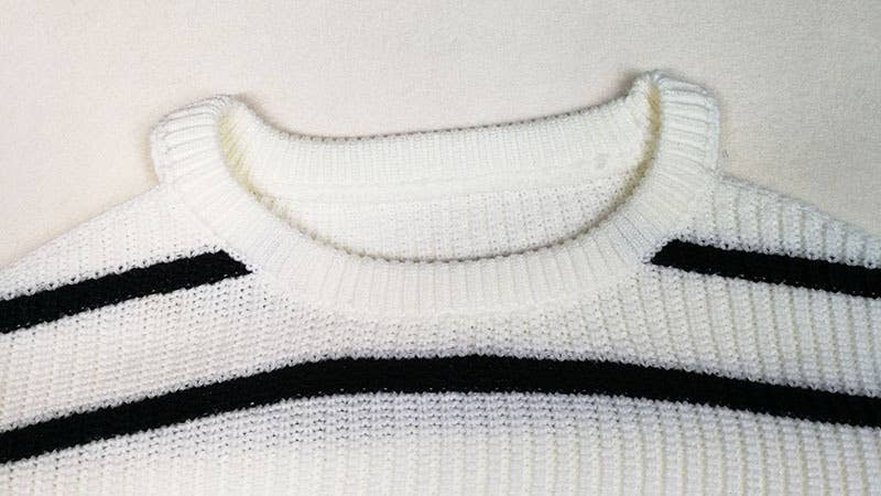 Falbala bump color stripe knitting a sweater