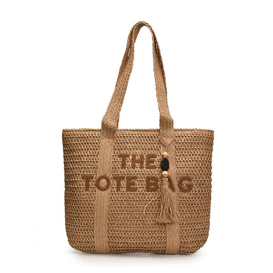 Fashionable tassel personalized casual woven bag
