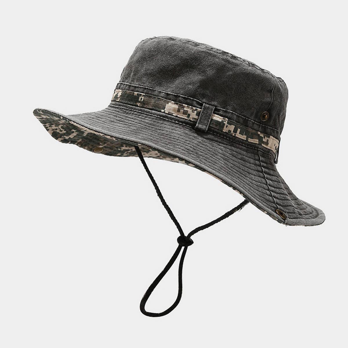 Washed Camouflage Bucket Hat ? Outdoor UV Sun Cap_CWAH3835