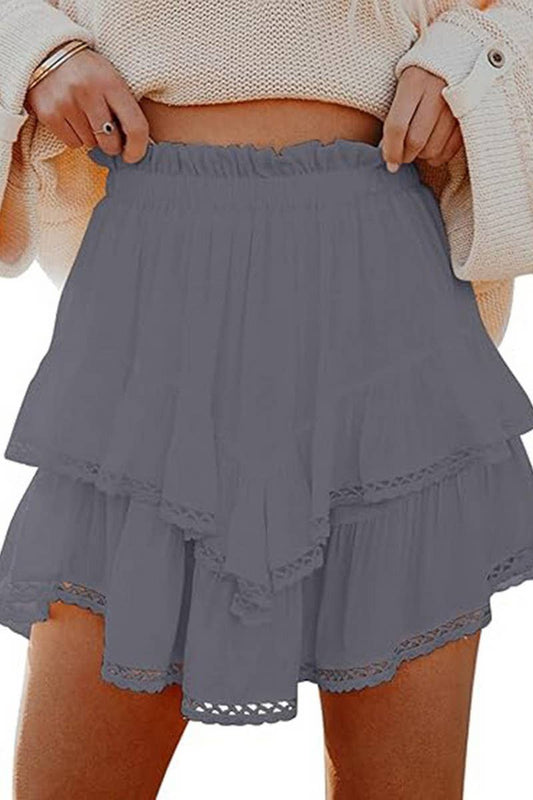 CWBSS0455_HIGH WAIST LAYERED RUFFLE MINI SKIRT