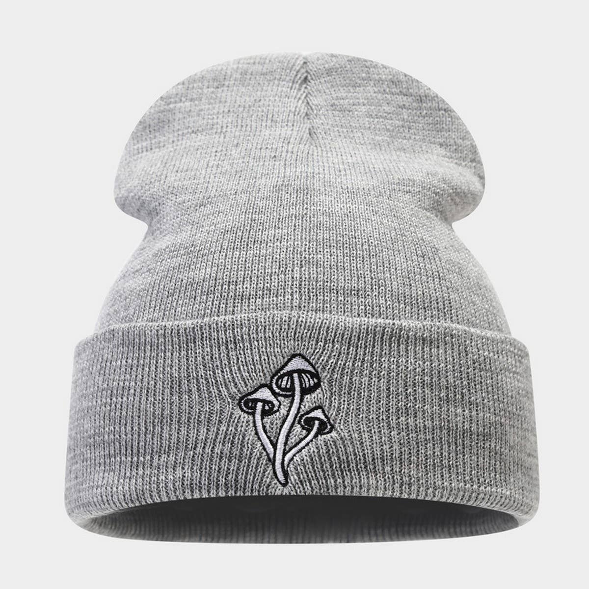 MUSHROOM EMBROIDERED KNITTED HAT SIMPLE _CWAH2089