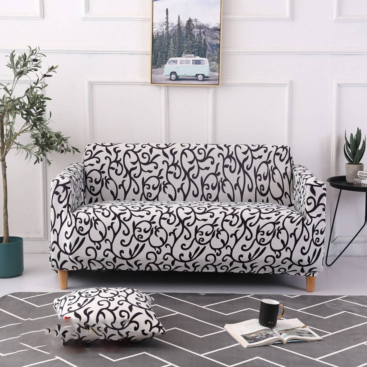 Stretch Sofa Cover, Full Wrap Chinese Style_CWMM8312