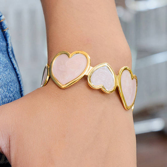 Stylish 18K Gold Open Heart Bangle, Bulk Sale_CWAJE4735
