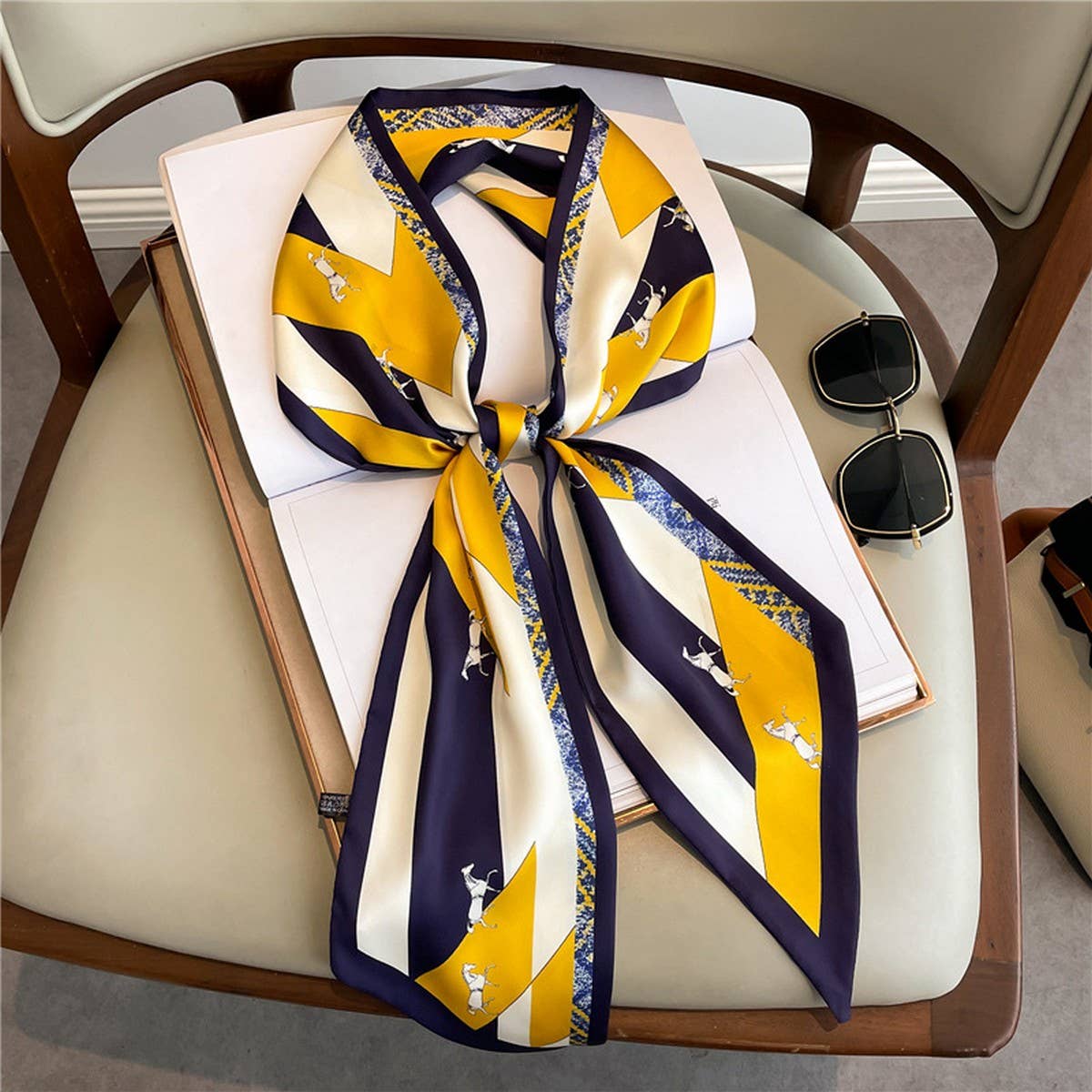 Skinny Silk Scarf for Hair, Neck or Bag Wrap_CWASC1512🎗️