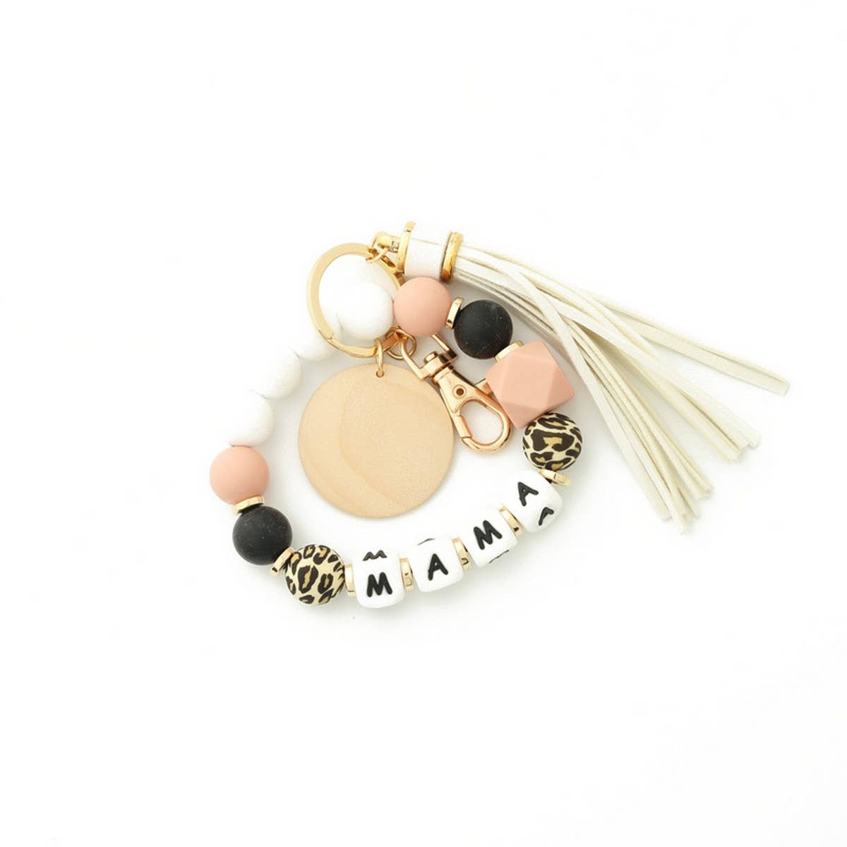 Silicone Bead Bracelet Keychain for Women