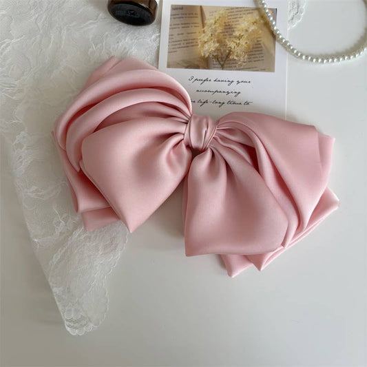 French vintage style big bow hair clip in black