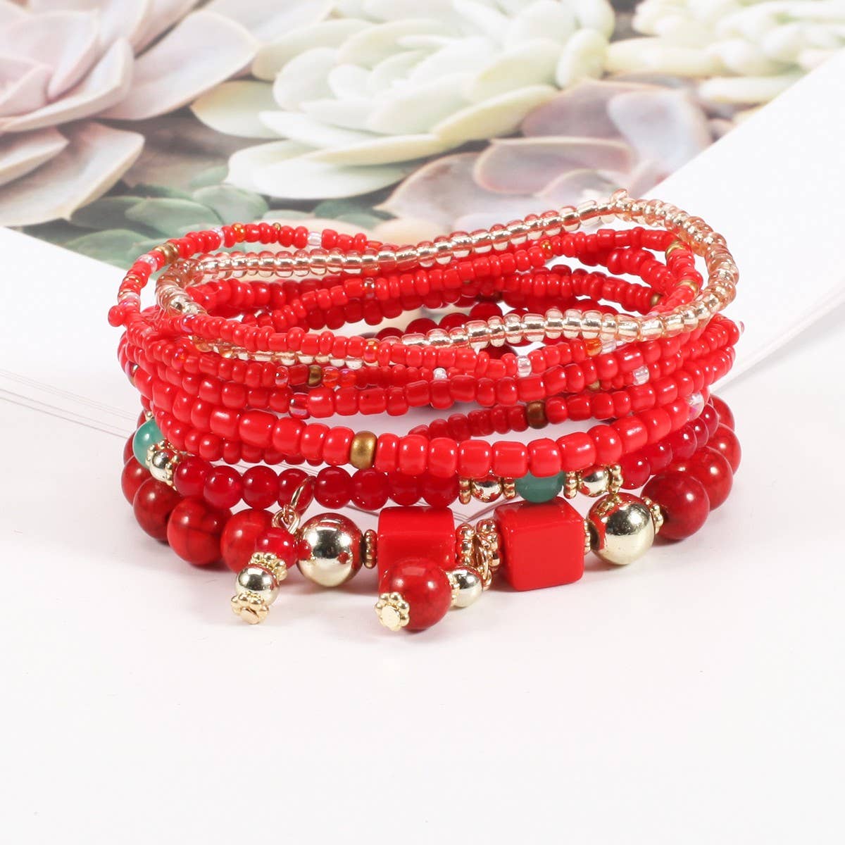 CWMM10436_BOHO BEADED HANDMADE BRACELET SET 8PCS WOMEN