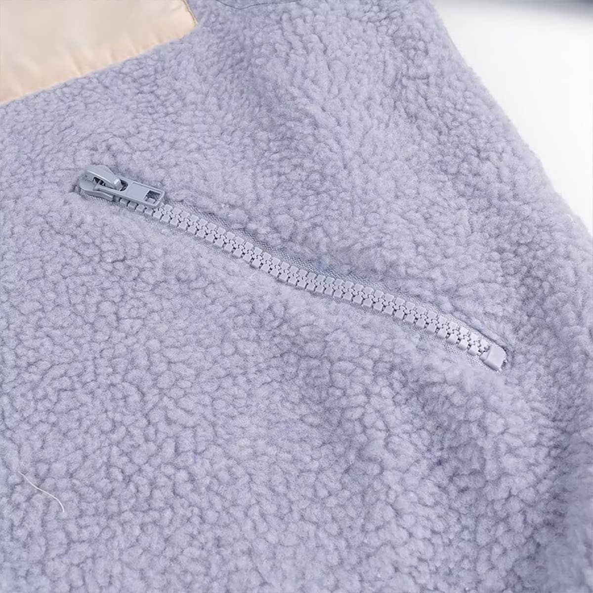 Warm zipper loose fleece jacket