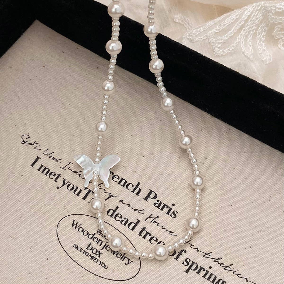 NEW HIGH-END PEARL BUTTERFLY NECKLACE FOR WOMEN