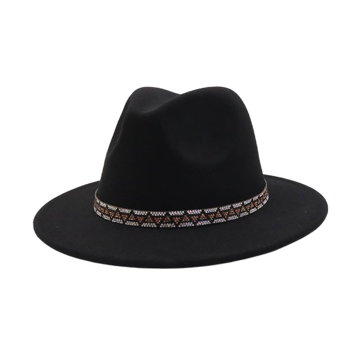 Men & Women Retro Wool Blend Fedora Hat _CWAH04393