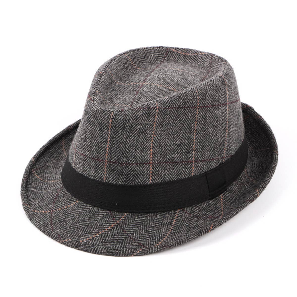 2024 NEW BRITISH STYLE CLASSIC PLAID JAZZ HAT_CWAH1914