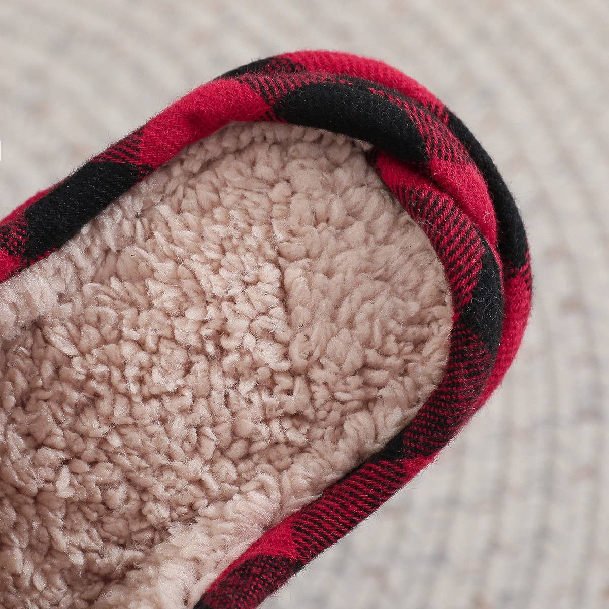 Plaid Christmas Cotton Slippers Winter Warm_CWSHF00226