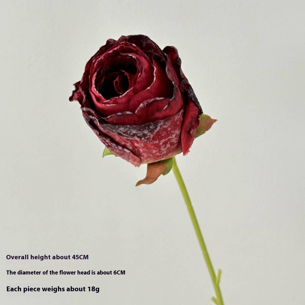 Vintage Burnt Edge Rose Faux Flower Bouquet