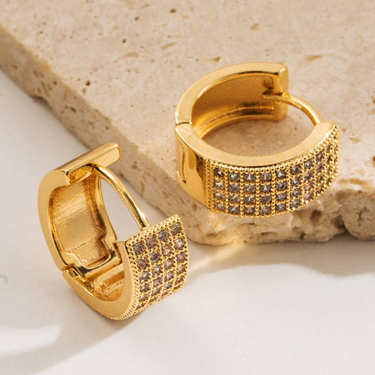 Creative Geometric Gold-Plated Hoop Earrings