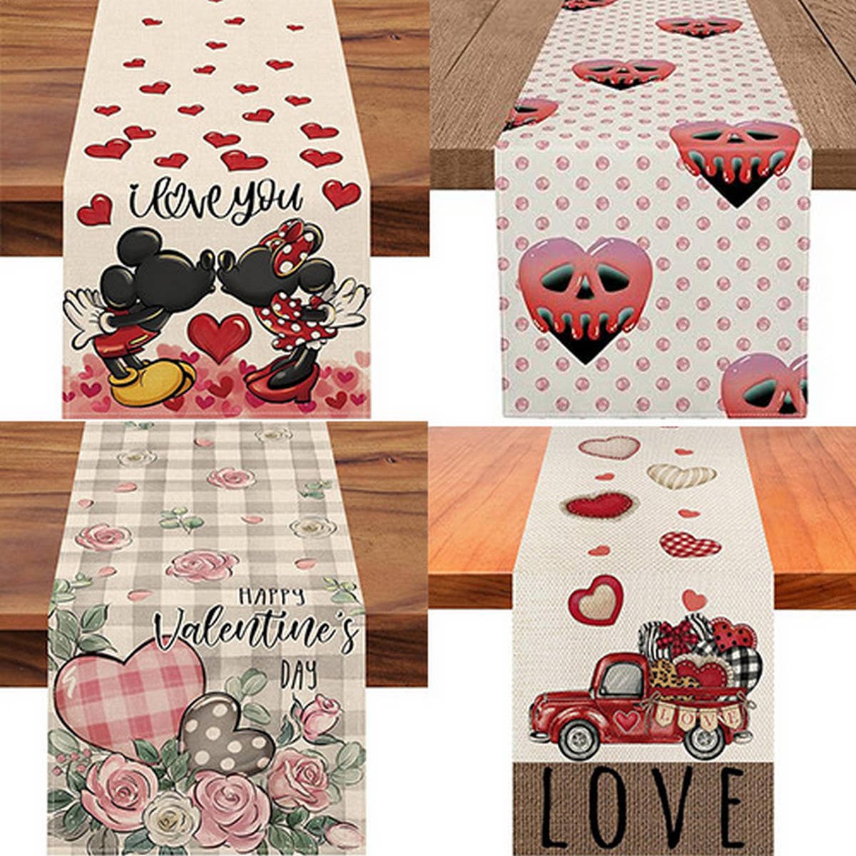 VALENTINE'S DAY LOVE PRINT CARTOON TABLECLOTH