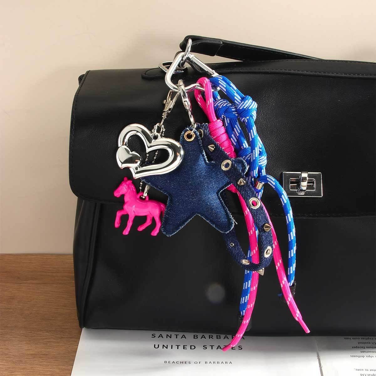 Edgy Sweet Pegasus Keychain with Star