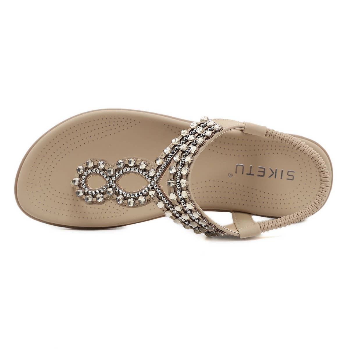 CRYSTAL BEADED DECORATIVE PINCH TOE SANDALS