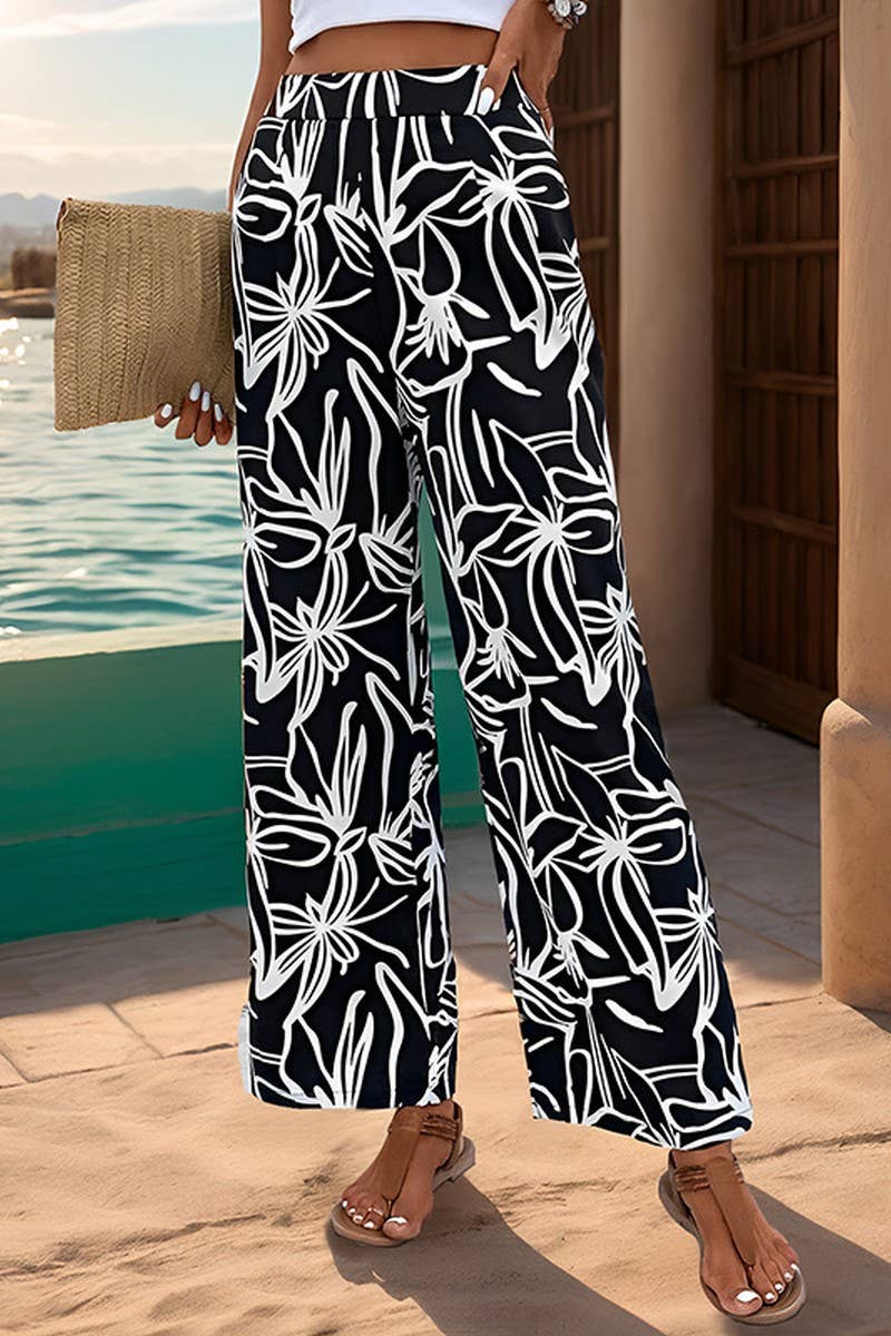 CWBLP0762_CASUAL PRINTED STRAIGHT TROUSERS