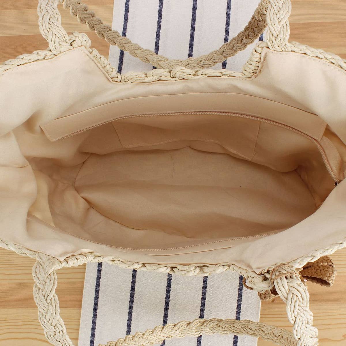 SEASIDE AND BEACH TRAVEL SIMIAN STYLE STRAW BAG_CWAB2015